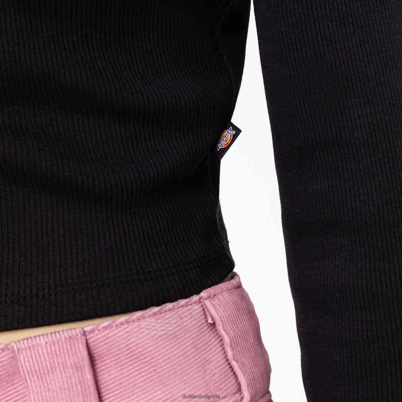 Жени Dickies изрязано поло tallasee с дълъг ръкав черно (kbk) облекло R2PH82200