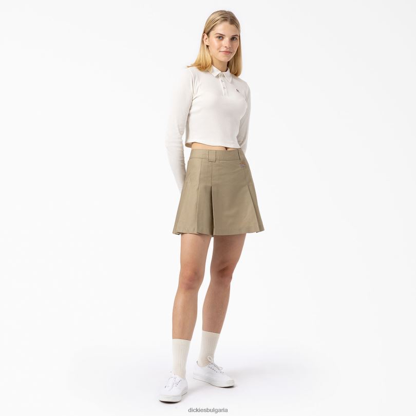 Жени Dickies изрязано поло tallasee с дълъг ръкав бяло (wh) облекло R2PH82201