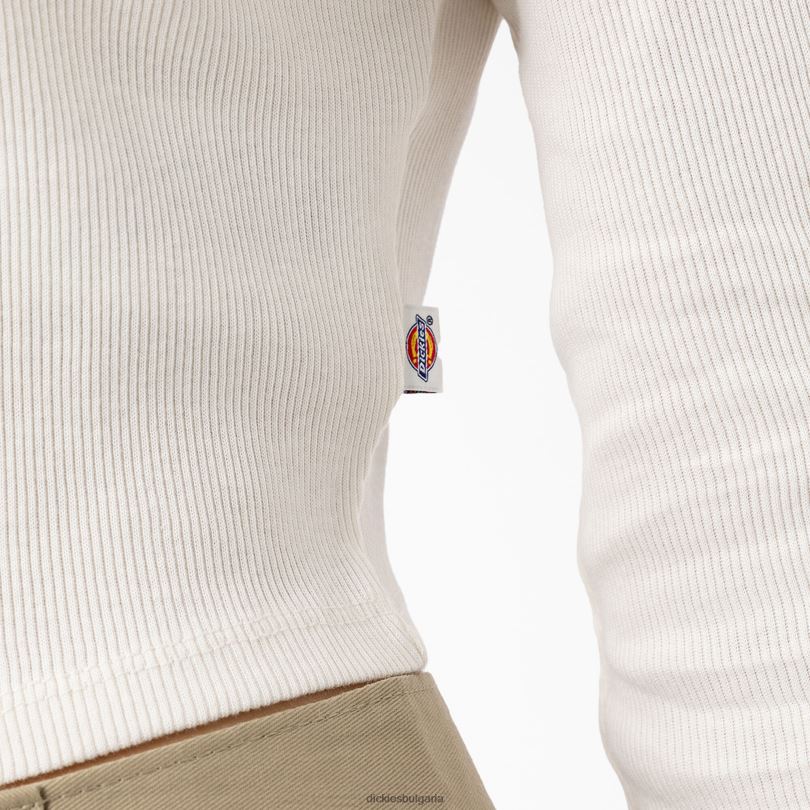Жени Dickies изрязано поло tallasee с дълъг ръкав бяло (wh) облекло R2PH82201