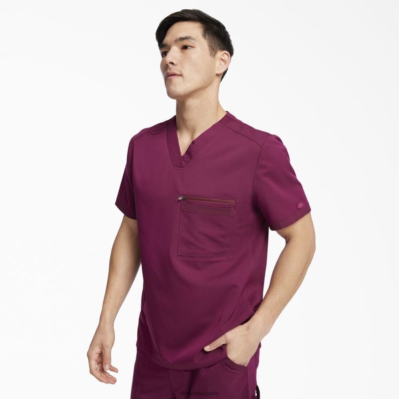 мъже Dickies балансираща горна част с v-образно деколте вино (спечеля) облекло R2PH81369