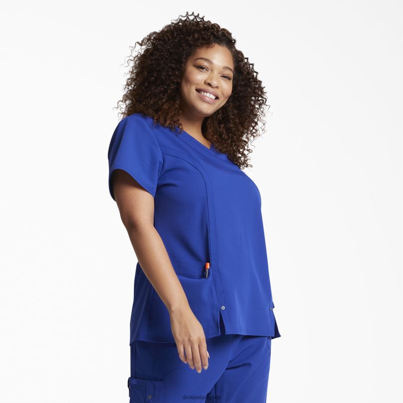 Жени Dickies екстремно еластично горнище с v-образно деколте синьо галактика (gbl) облекло R2PH82467