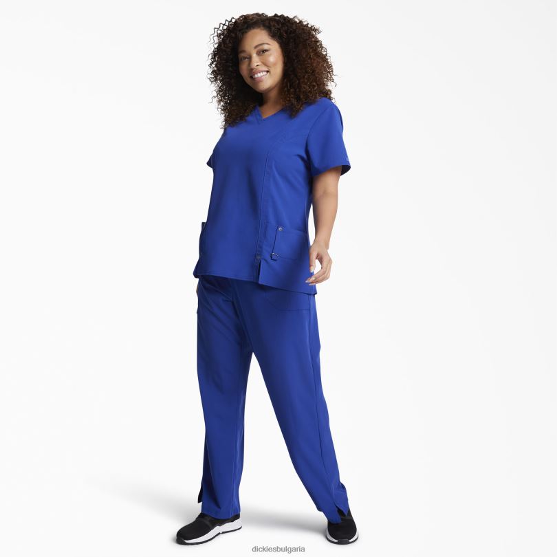 Жени Dickies екстремно еластично горнище с v-образно деколте синьо галактика (gbl) облекло R2PH82467