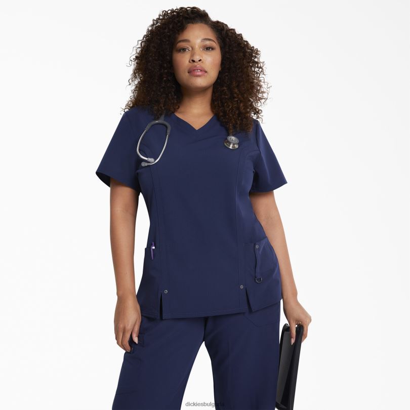 Жени Dickies екстремно еластично горнище с v-образно деколте морско синьо (nvy) облекло R2PH82470