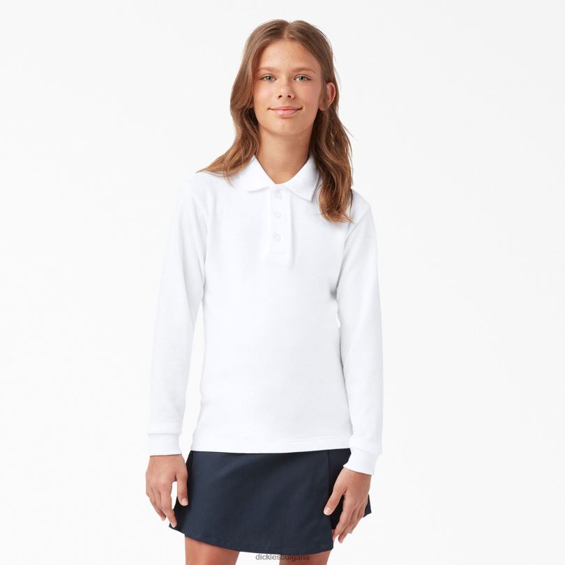 деца Dickies пике поло с дълъг ръкав бяло (wh) облекло R2PH82699