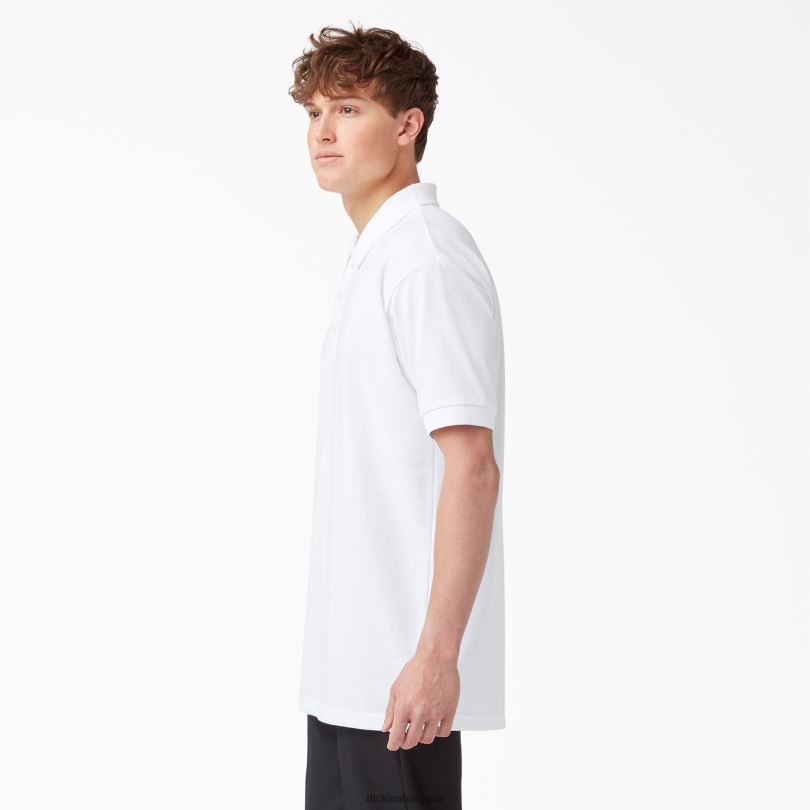 мъже Dickies поло с къс ръкав с пике за възрастни бяло (wh) облекло R2PH8667