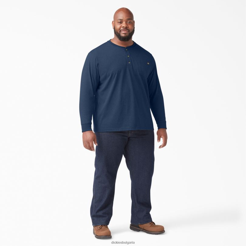 мъже Dickies тениска Heather Heather Heather с дълги ръкави тъмно синьо хедър (dnh) облекло R2PH8775
