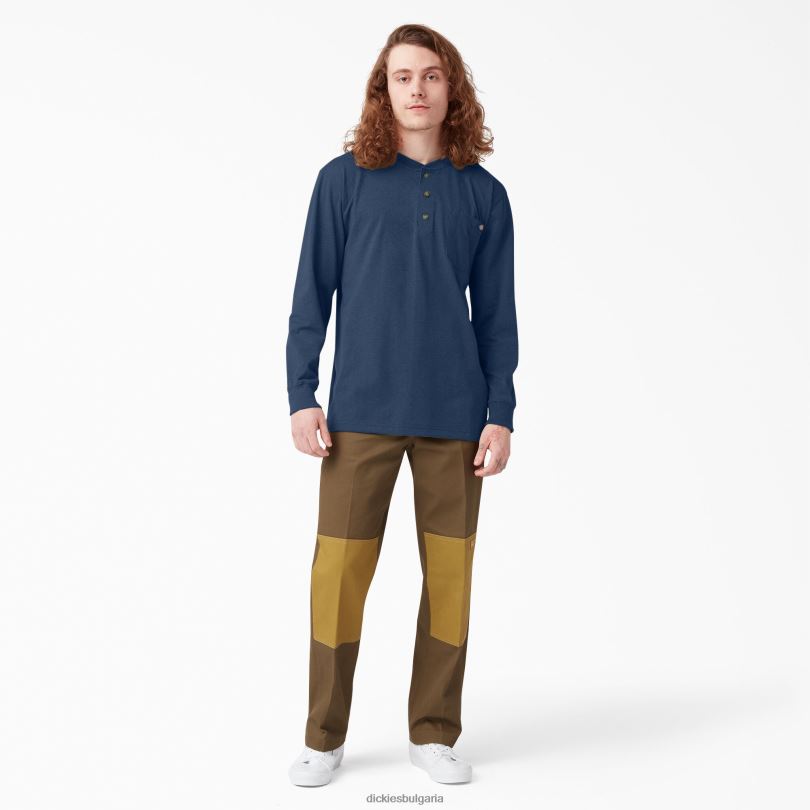 мъже Dickies тениска Heather Heather Heather с дълги ръкави тъмно синьо хедър (dnh) облекло R2PH8775