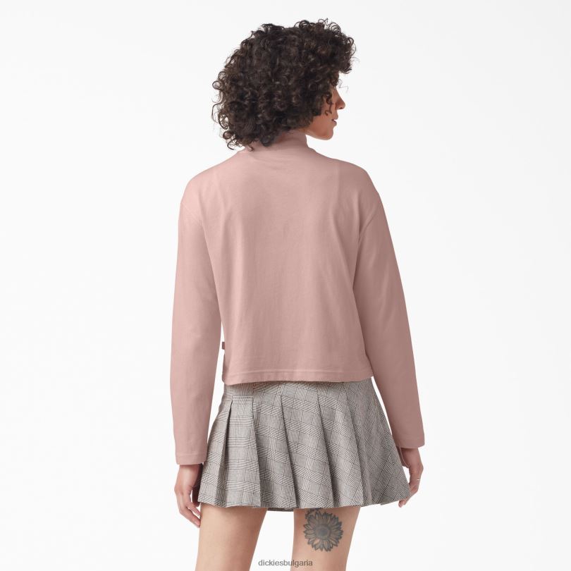 Жени Dickies тениска с дълъг ръкав и висока яка Mapleton светло розово (bpi) облекло R2PH81984