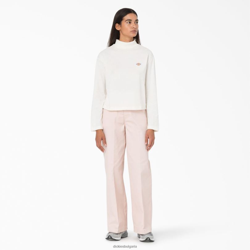 Жени Dickies тениска с дълъг ръкав и висока яка Mapleton бяло (wh) облекло R2PH81987