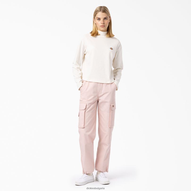 Жени Dickies тениска с дълъг ръкав и висока яка Mapleton бяло (wh) облекло R2PH81987