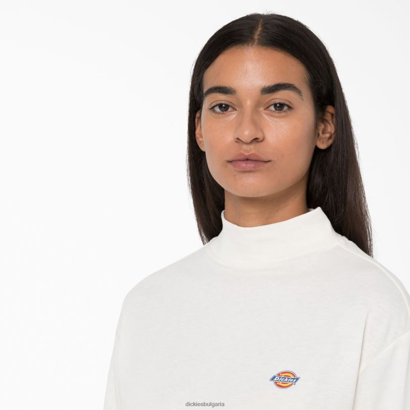 Жени Dickies тениска с дълъг ръкав и висока яка Mapleton бяло (wh) облекло R2PH81987