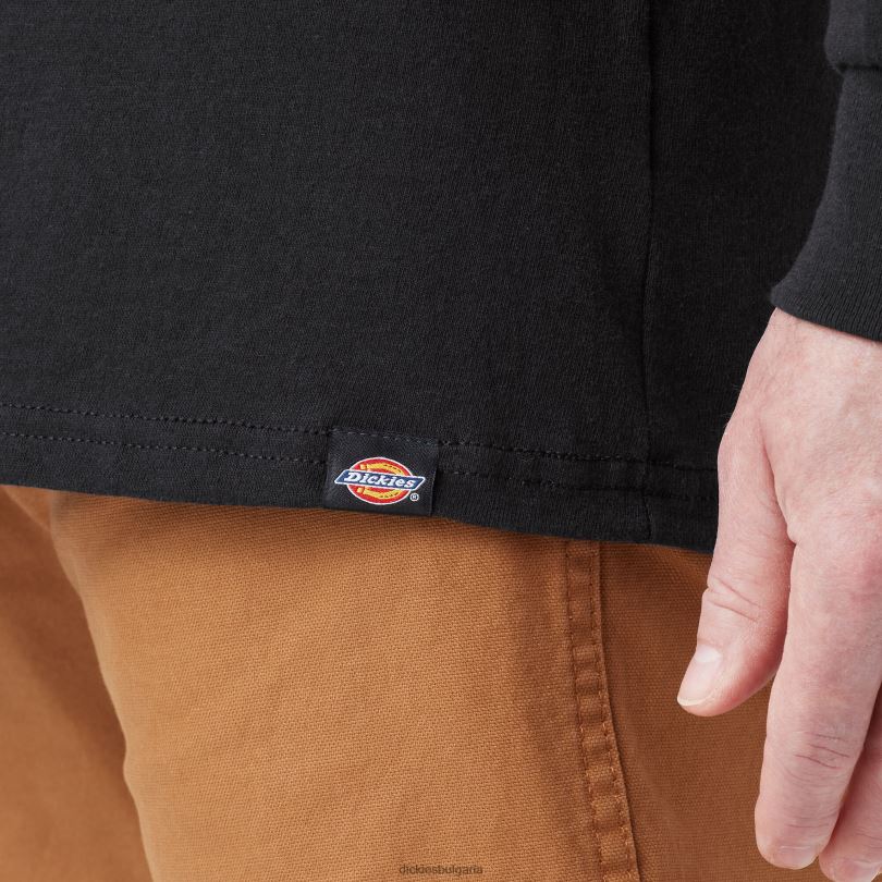 мъже Dickies графична тениска с дълъг ръкав с нормална кройка черен (abk) облекло R2PH8947