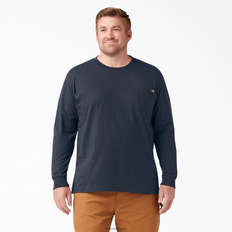 мъже Dickies тежка тениска с дълъг ръкав тъмно синьо (dn) облекло R2PH8605