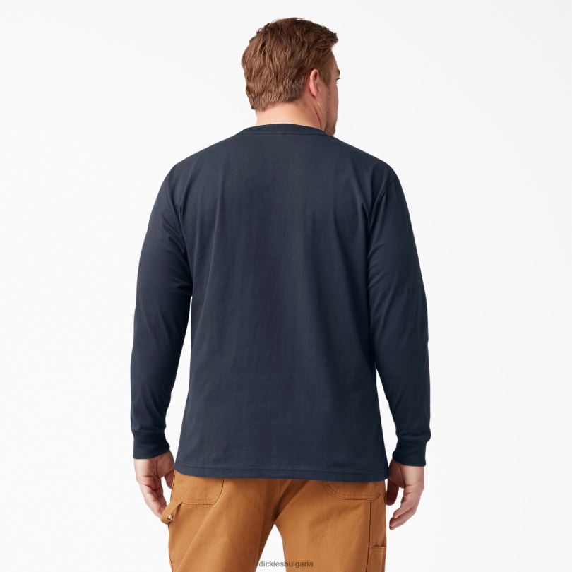 мъже Dickies тежка тениска с дълъг ръкав тъмно синьо (dn) облекло R2PH8605