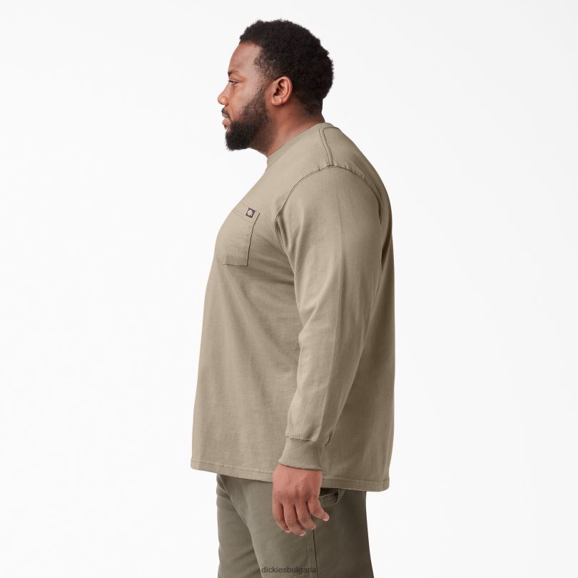 мъже Dickies тежка тениска с дълъг ръкав пустинен пясък (ds) облекло R2PH8606