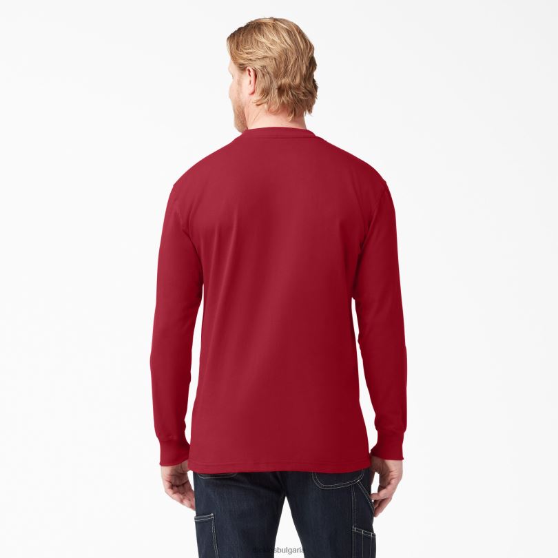 мъже Dickies тежка тениска с дълъг ръкав английски червено (er) облекло R2PH8608