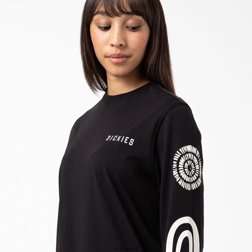 Жени Dickies тениска с дълъг ръкав falkville черно (kbk) облекло R2PH82164