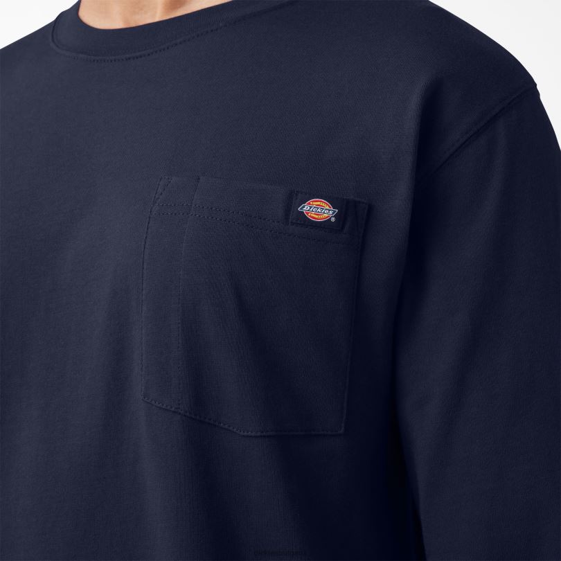 мъже Dickies графична тениска с лого с дълъг ръкав мастило синьо (ik) облекло R2PH8891