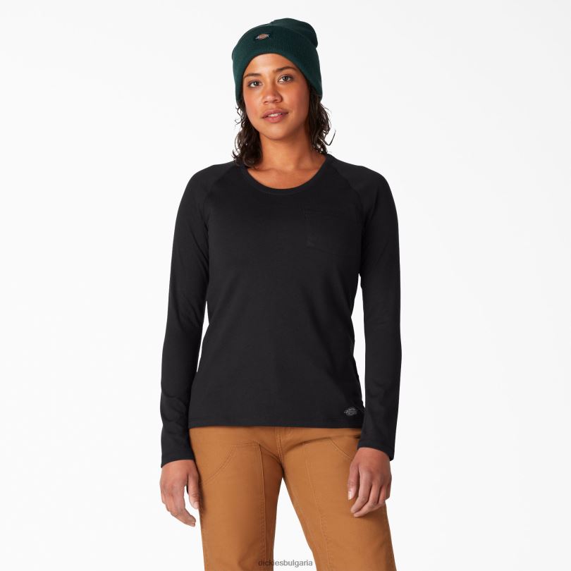 Жени Dickies охлаждаща тениска с дълъг ръкав черно (kbk) облекло R2PH81636