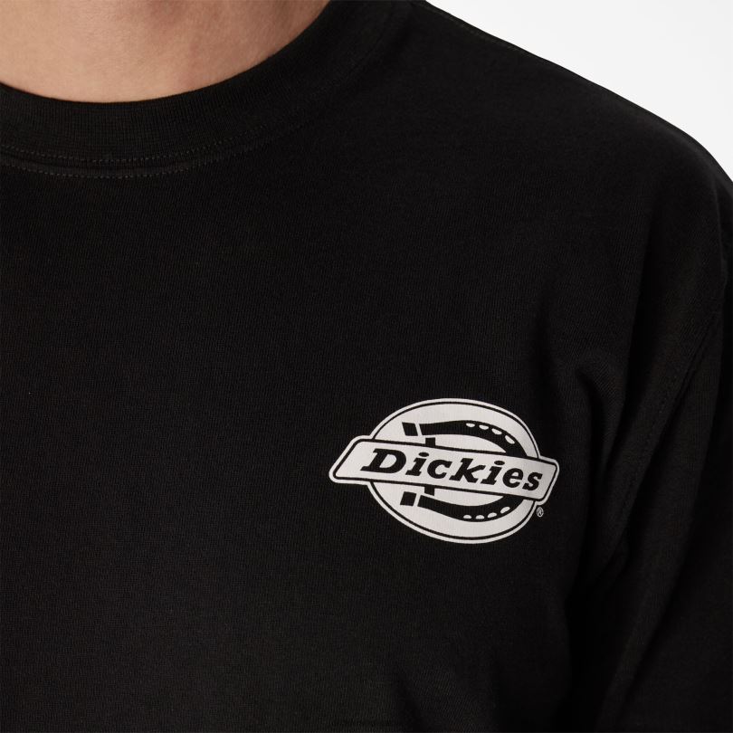мъже Dickies тениска с лого за тежка категория с дълъг ръкав черно (kbk) облекло R2PH8870