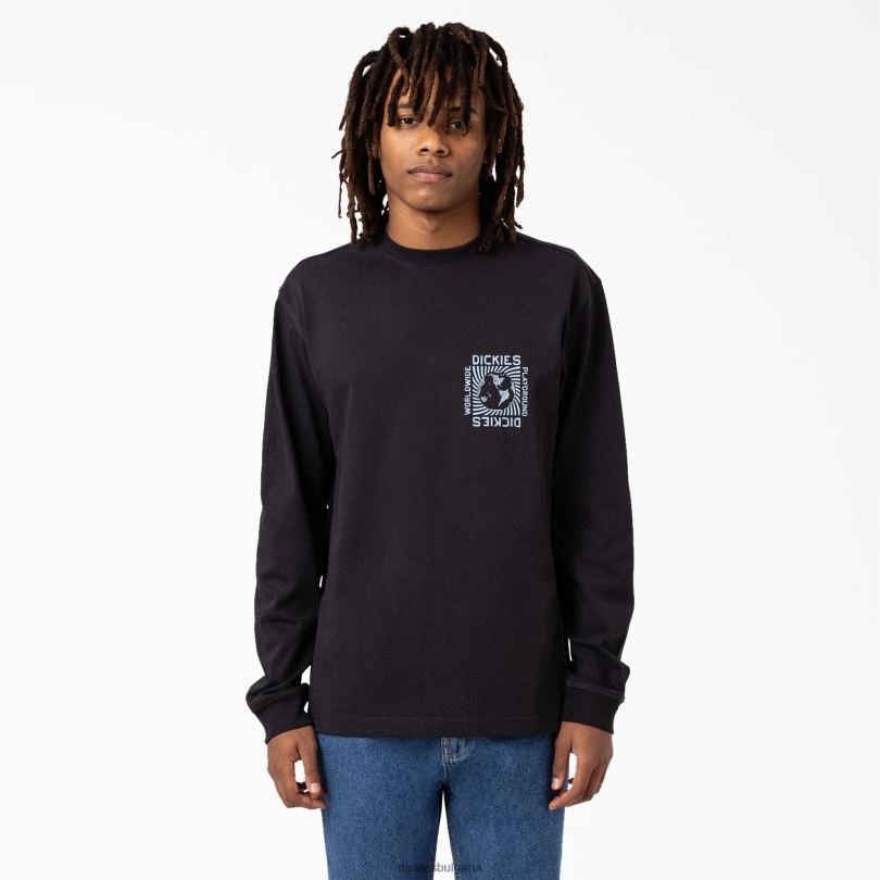 мъже Dickies тениска marbury с дълъг ръкав черно (kbk) облекло R2PH8919