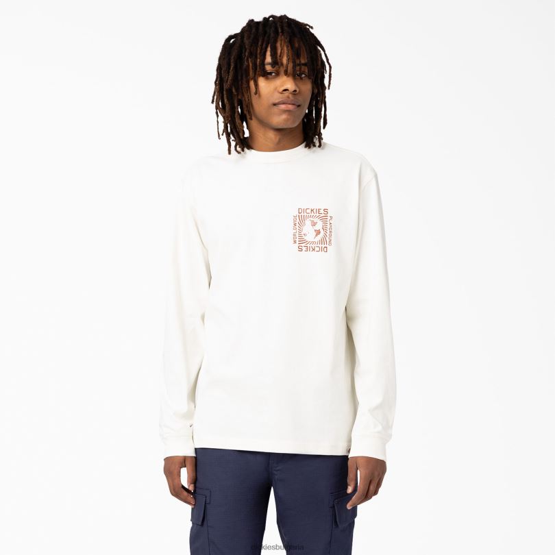 мъже Dickies тениска marbury с дълъг ръкав бяло (wh) облекло R2PH8921