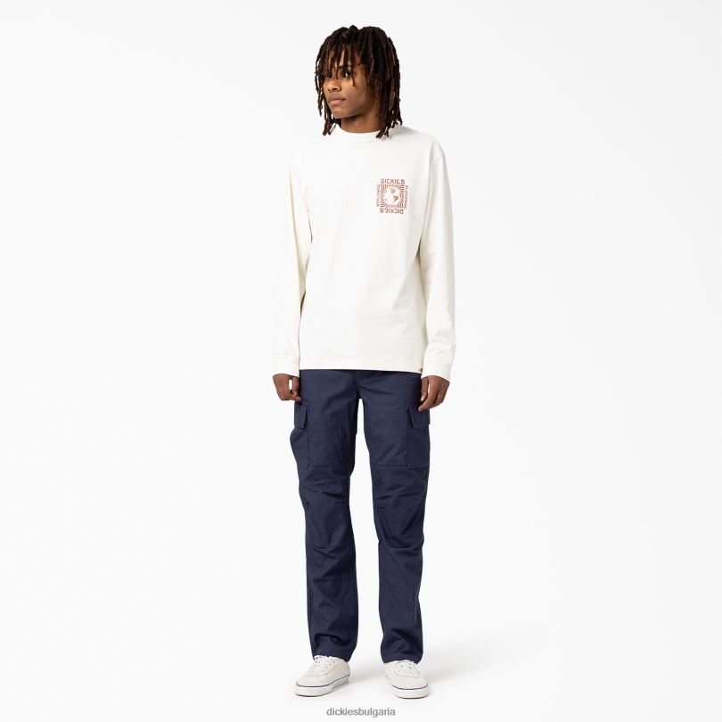 мъже Dickies тениска marbury с дълъг ръкав бяло (wh) облекло R2PH8921