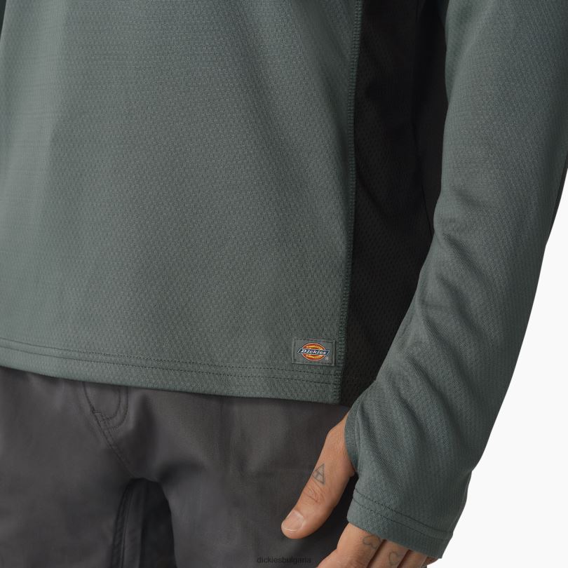 мъже Dickies тениска с дълъг ръкав temp-iq 365 линкълн грийн (лн) облекло R2PH8704