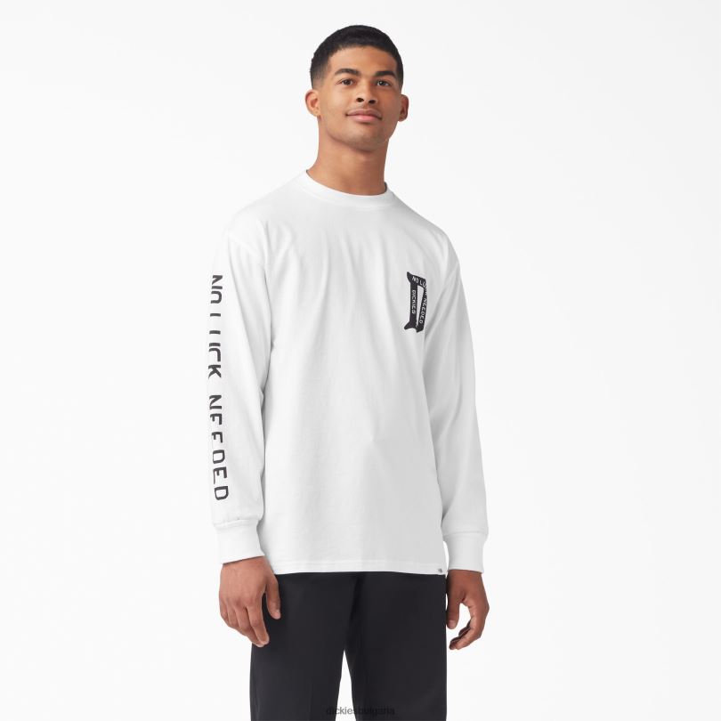мъже Dickies тениска с дълги ръкави union springs бяло (wh) облекло R2PH8836