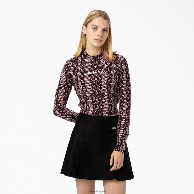 Жени Dickies изрязана тениска с дълъг ръкав Camden светло розово (bpi) облекло R2PH82158