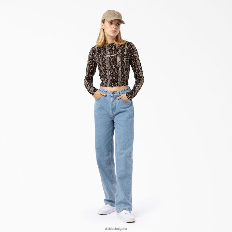 Жени Dickies изрязана тениска с дълъг ръкав Camden черно (kbk) облекло R2PH82159