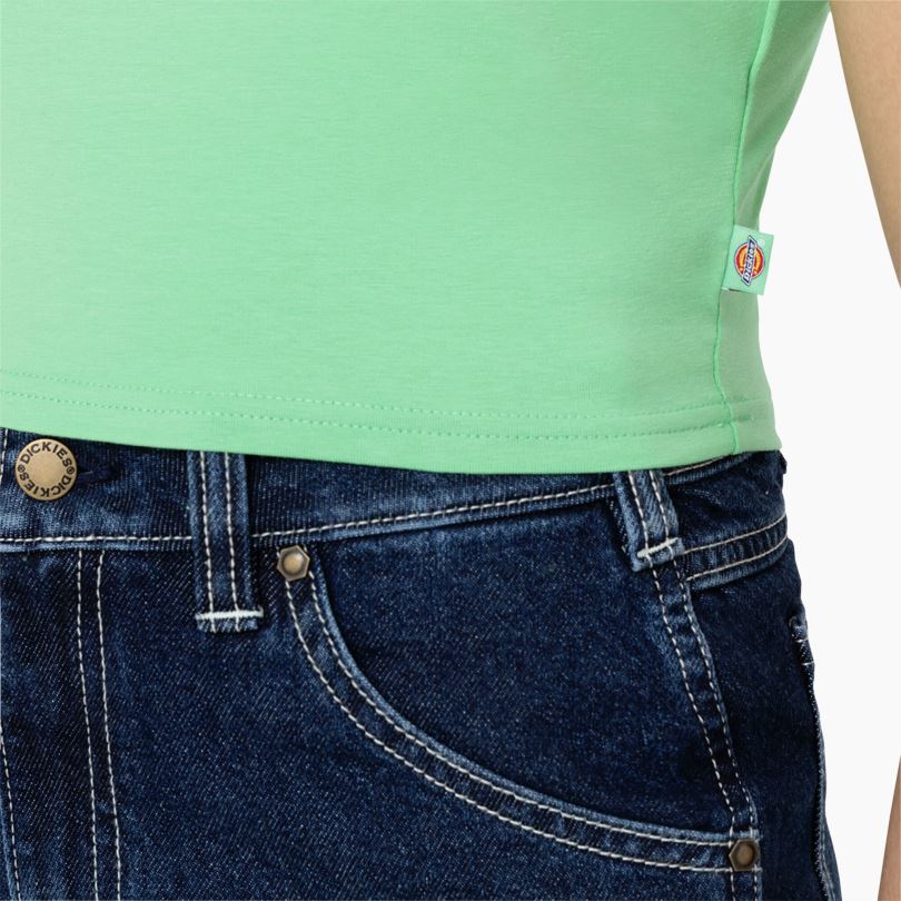 Жени Dickies изрязана тениска с лого на Maple Valley ябълка мента (ar2) облекло R2PH82094