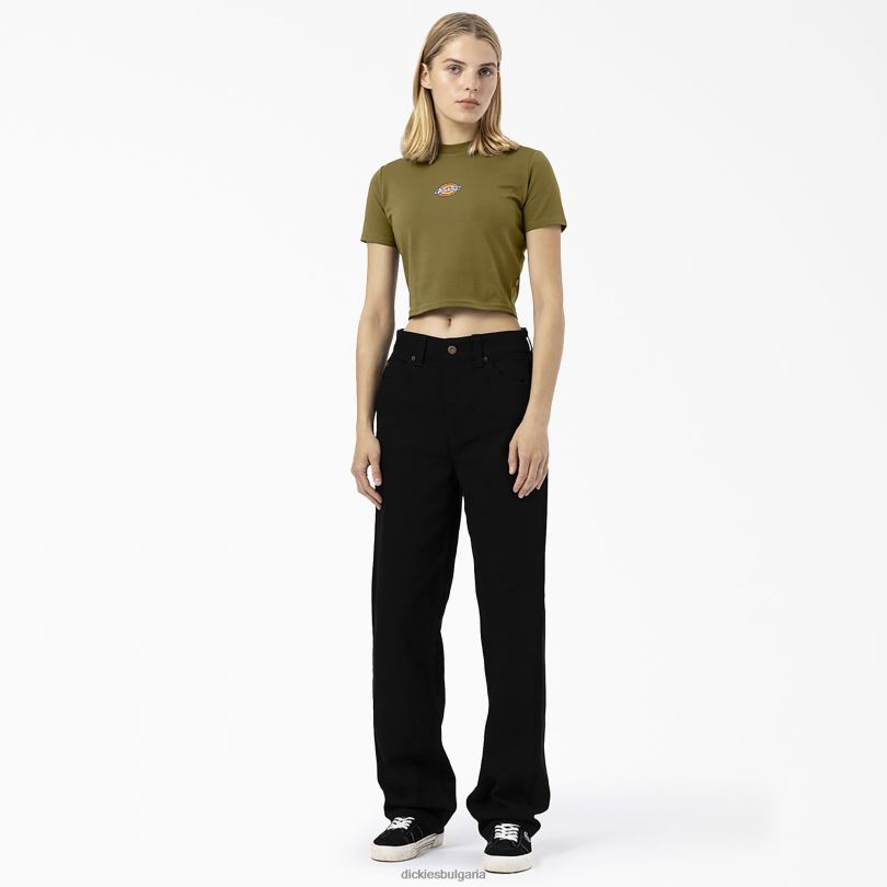 Жени Dickies изрязана тениска с лого на Maple Valley зелен мъх (g2m) облекло R2PH82096