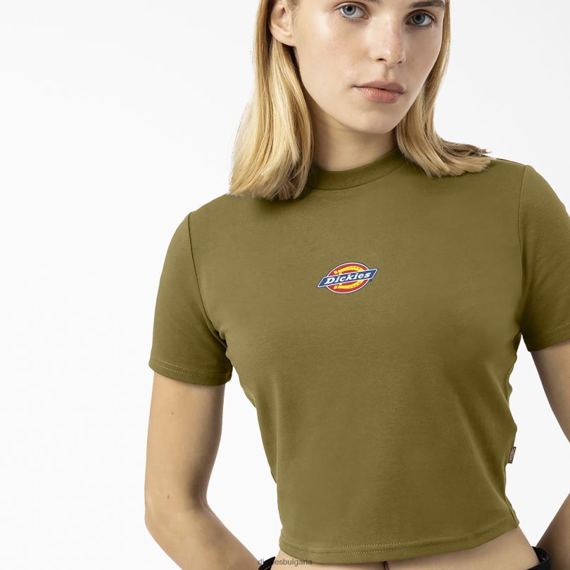 Жени Dickies изрязана тениска с лого на Maple Valley зелен мъх (g2m) облекло R2PH82096