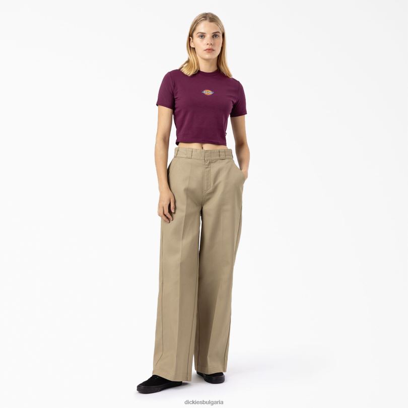Жени Dickies изрязана тениска с лого на Maple Valley вино от грозде (gw9) облекло R2PH82095