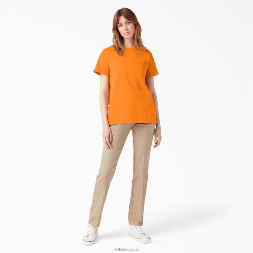 Жени Dickies тежка тениска с къс ръкав портокал (или) облекло R2PH81962
