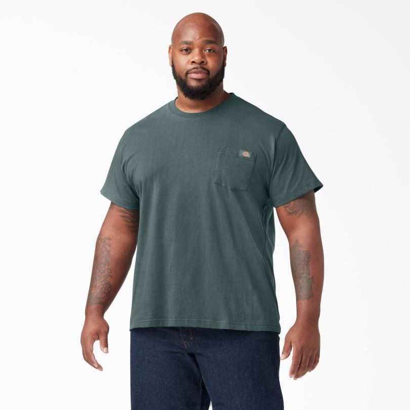 мъже Dickies тежка тениска с къс ръкав линкълн грийн (лн) облекло R2PH8518