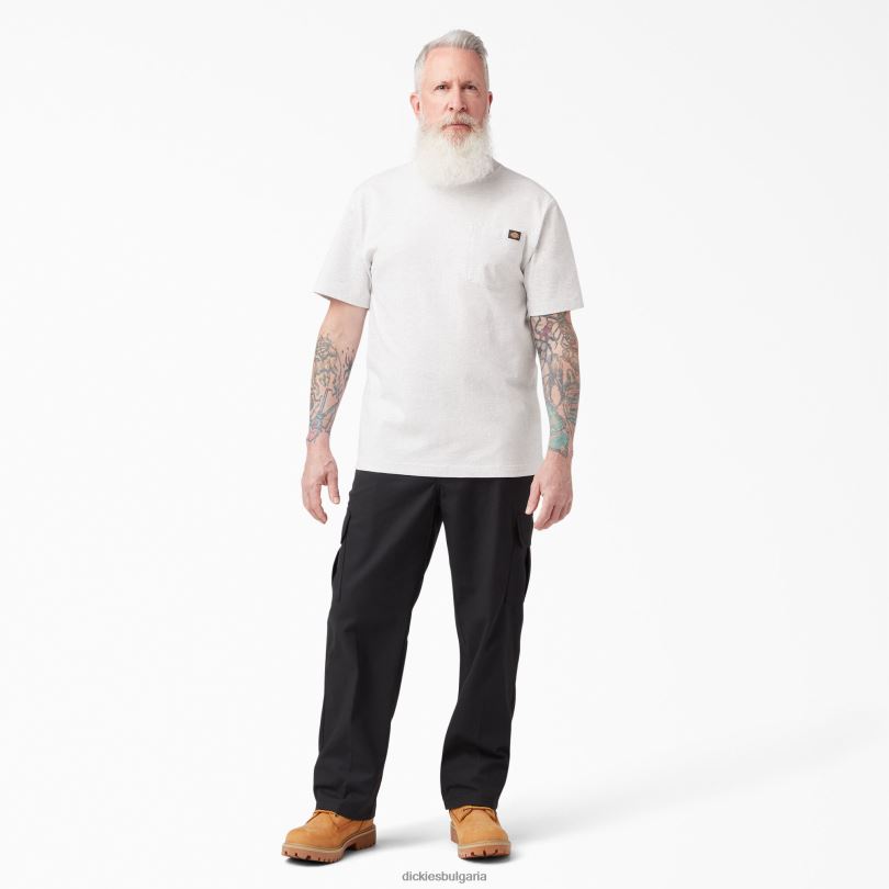 мъже Dickies тежка тениска с къс ръкав пепеляво сиво (ag) облекло R2PH8504