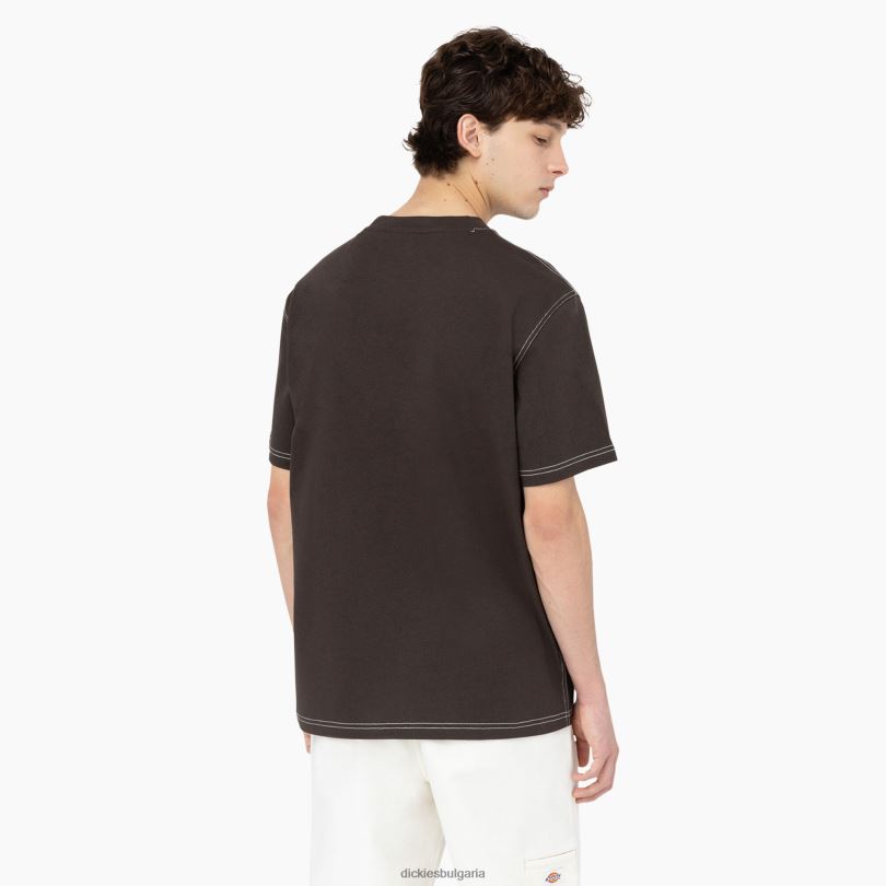 мъже Dickies тениска с къс ръкав beavertown тъмно кафяво (db) облекло R2PH8874