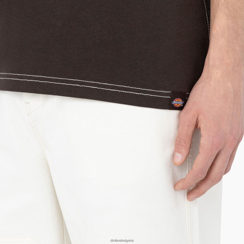 мъже Dickies тениска с къс ръкав beavertown тъмно кафяво (db) облекло R2PH8874