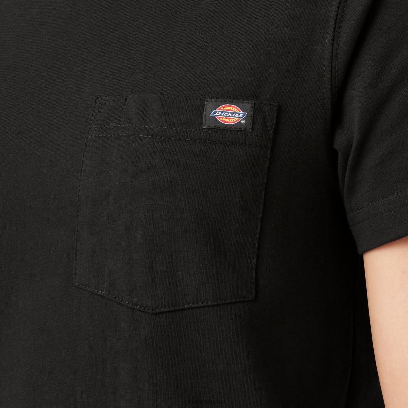 Жени Dickies тежка тениска с къс ръкав черно (bk) облекло R2PH81954