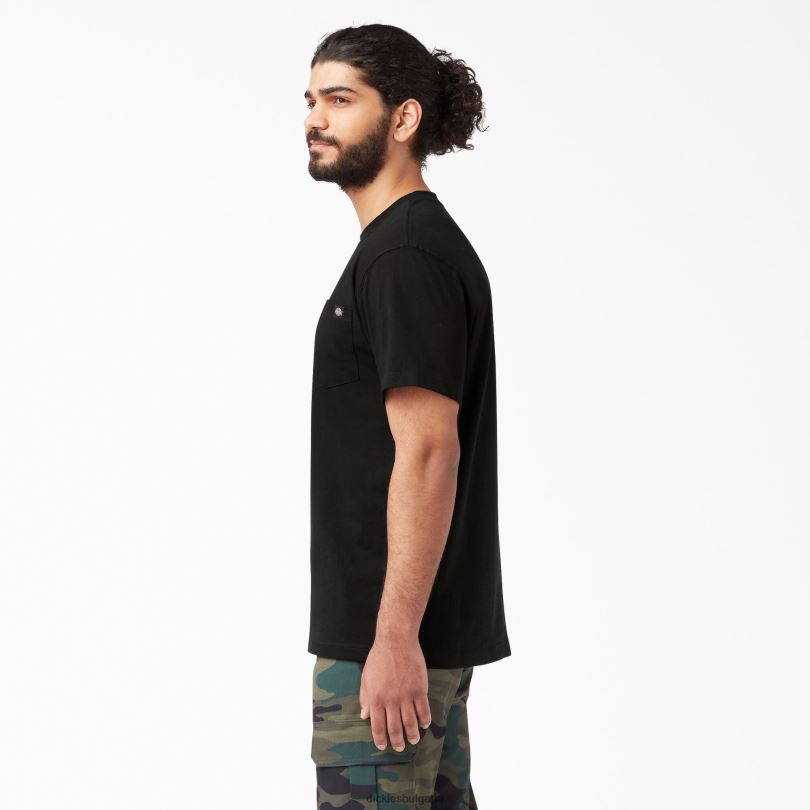 мъже Dickies тежка тениска с къс ръкав черно (bk) облекло R2PH8506