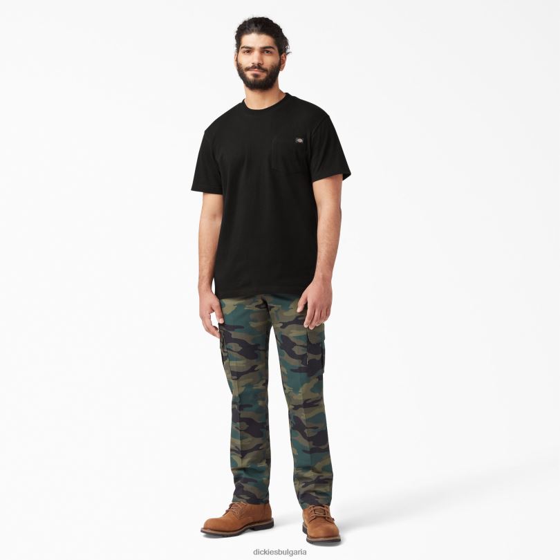 мъже Dickies тежка тениска с къс ръкав черно (bk) облекло R2PH8506