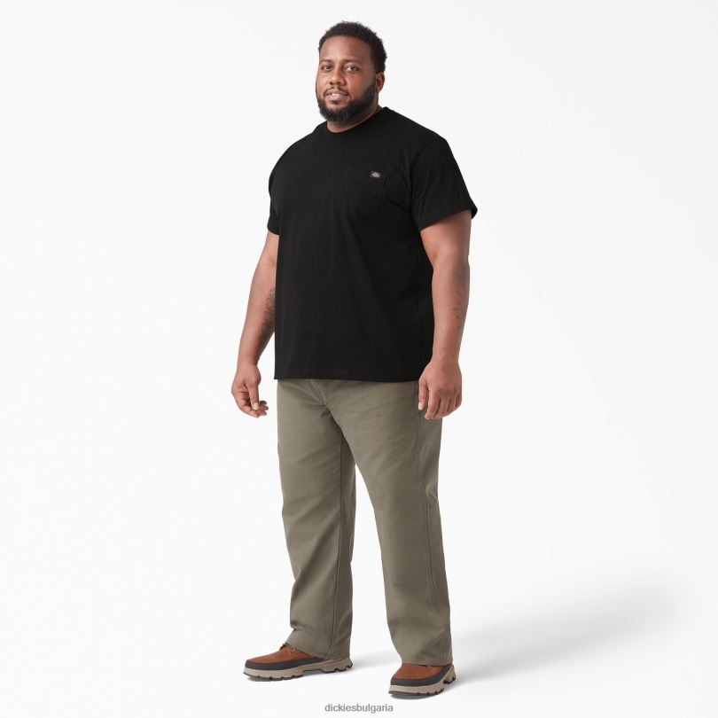 мъже Dickies тежка тениска с къс ръкав черно (bk) облекло R2PH8506