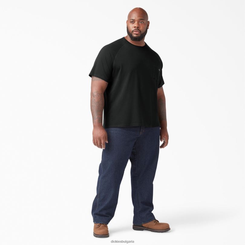 мъже Dickies охлаждаща тениска с къс ръкав черно (bk) облекло R2PH8536