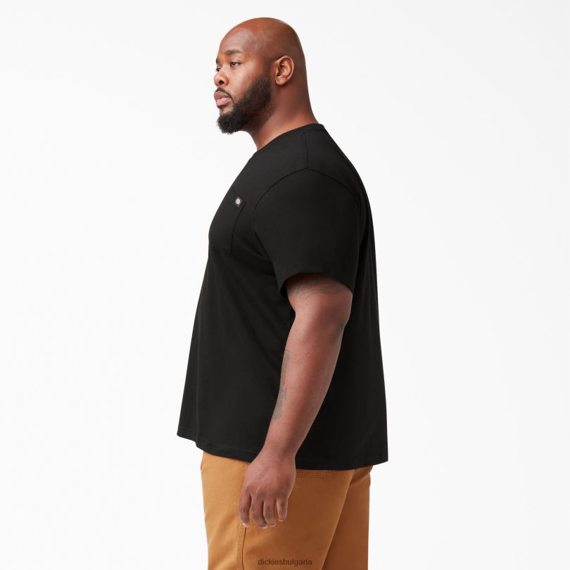 мъже Dickies лека тениска с джоб с къс ръкав черно (bk) облекло R2PH8573