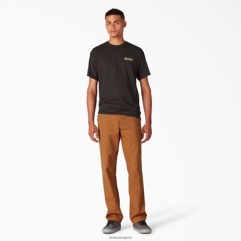 мъже Dickies скейтборд сплит тениска с графики черно (bk) облекло R2PH8851