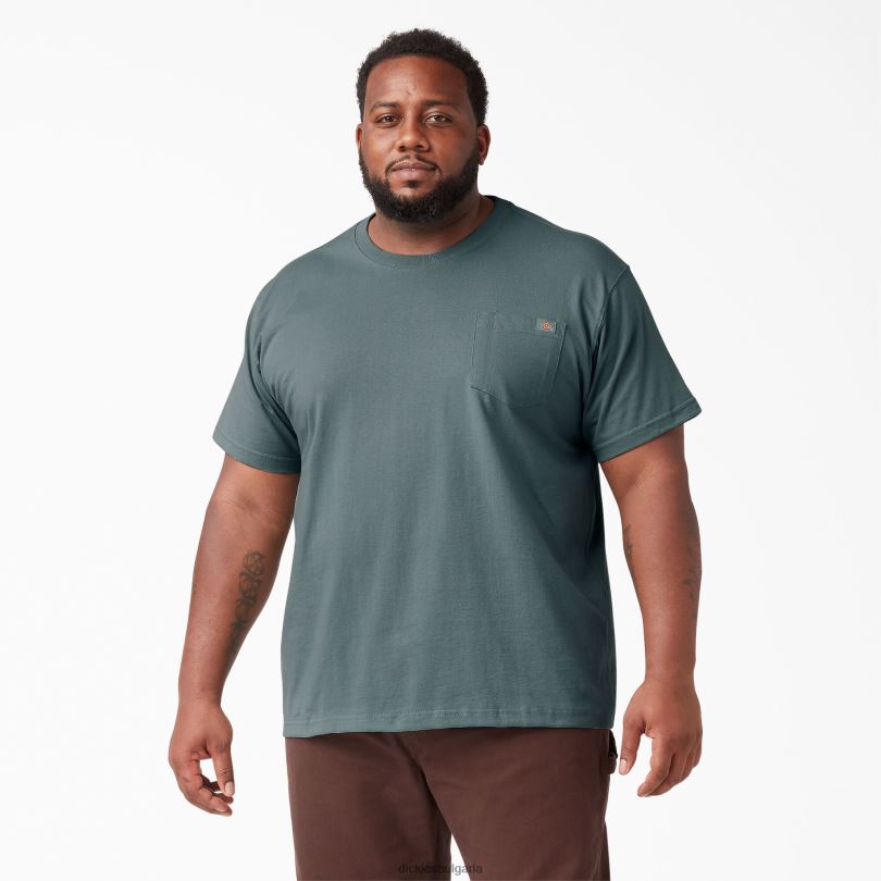 мъже Dickies тежка тениска с къс ръкав опушено синьо (bm) облекло R2PH8507