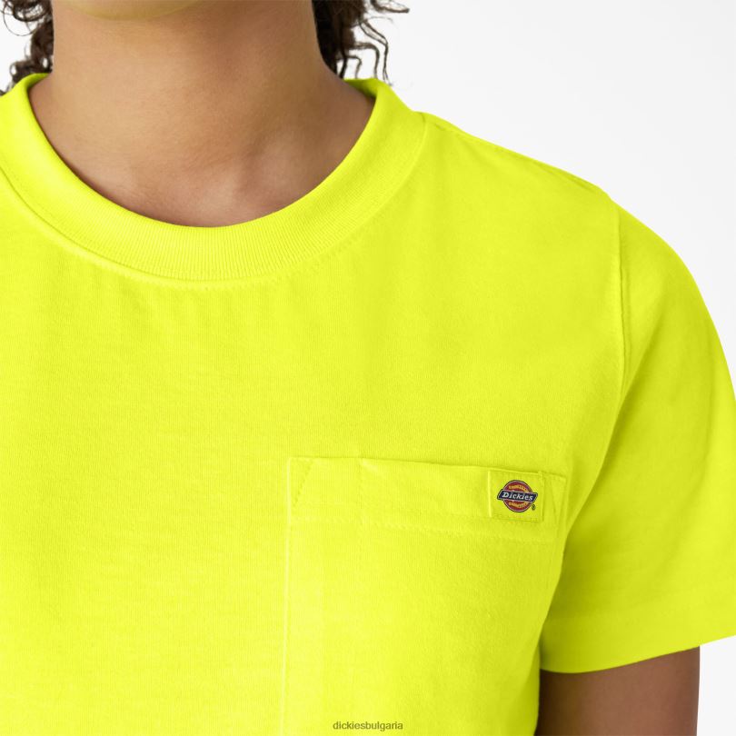 Жени Dickies тежка тениска с къс ръкав ярко жълто (bwd) облекло R2PH81955