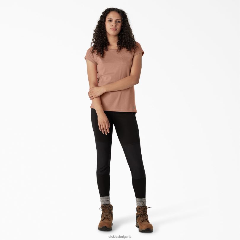 Жени Dickies охлаждаща тениска с къс ръкав корк с едно багрило хедър (c2k) облекло R2PH81573